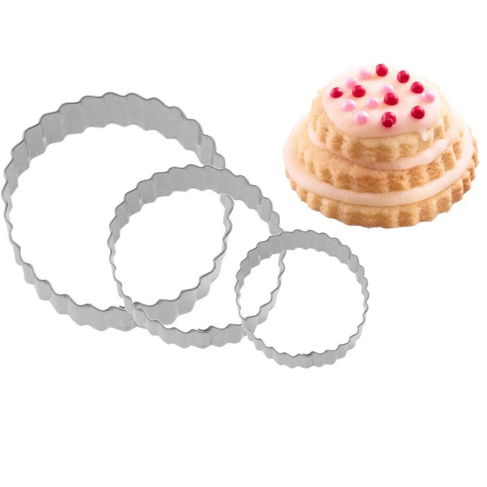 Lebkuchenform, Rund gewellt, 4, 5 und 6 cm, 3er-Pack - Westmark