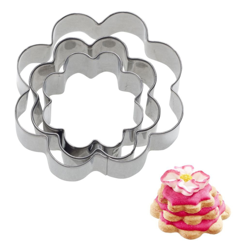 Lebkuchenform, Blume, 4, 5 und 6 cm, 3er-Pack - Westmark