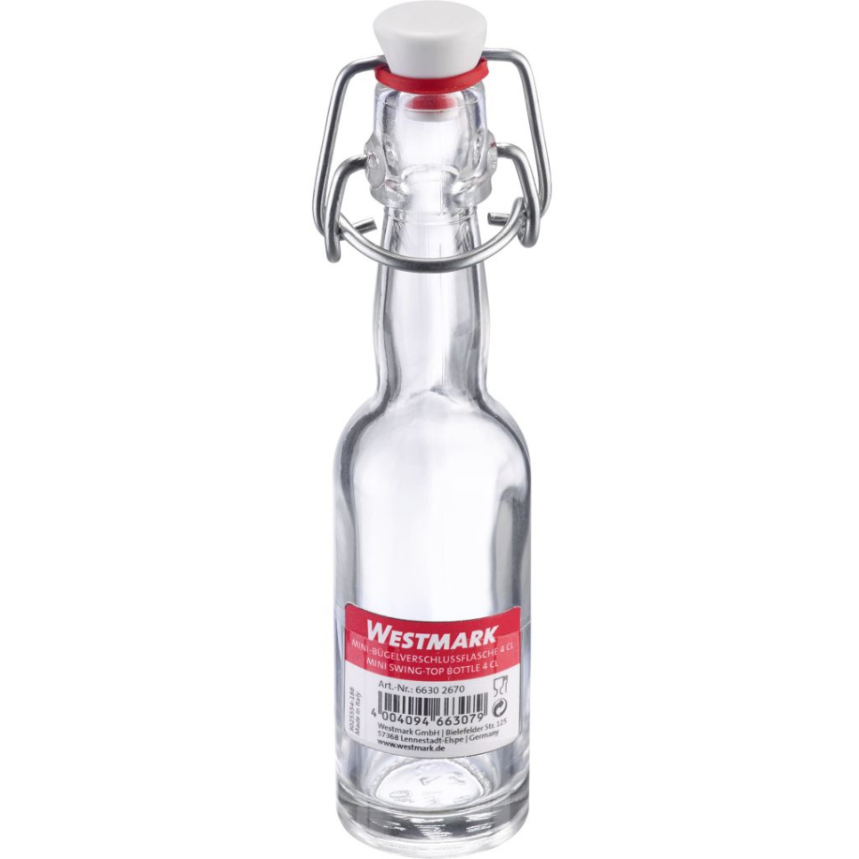 Glasflasche mit Bügelverschluss mit Holzkiste, 40 ml, 24er-Pack - Westmark