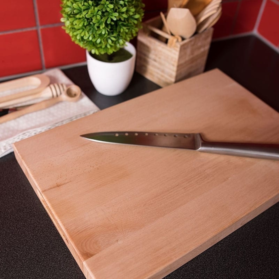 Schneidebrett aus Buche, mit Griff, geölt - AT-Line