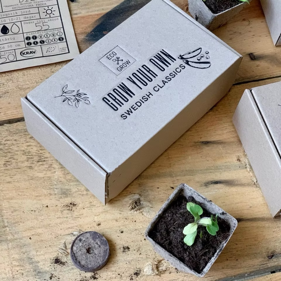 Anzuchtset mit Bedarfsetikett, Swedish Classics (4 Stück) - Eco Grow in der Gruppe Kochen / Kolonial bei The Kitchen Lab (2214-31555)