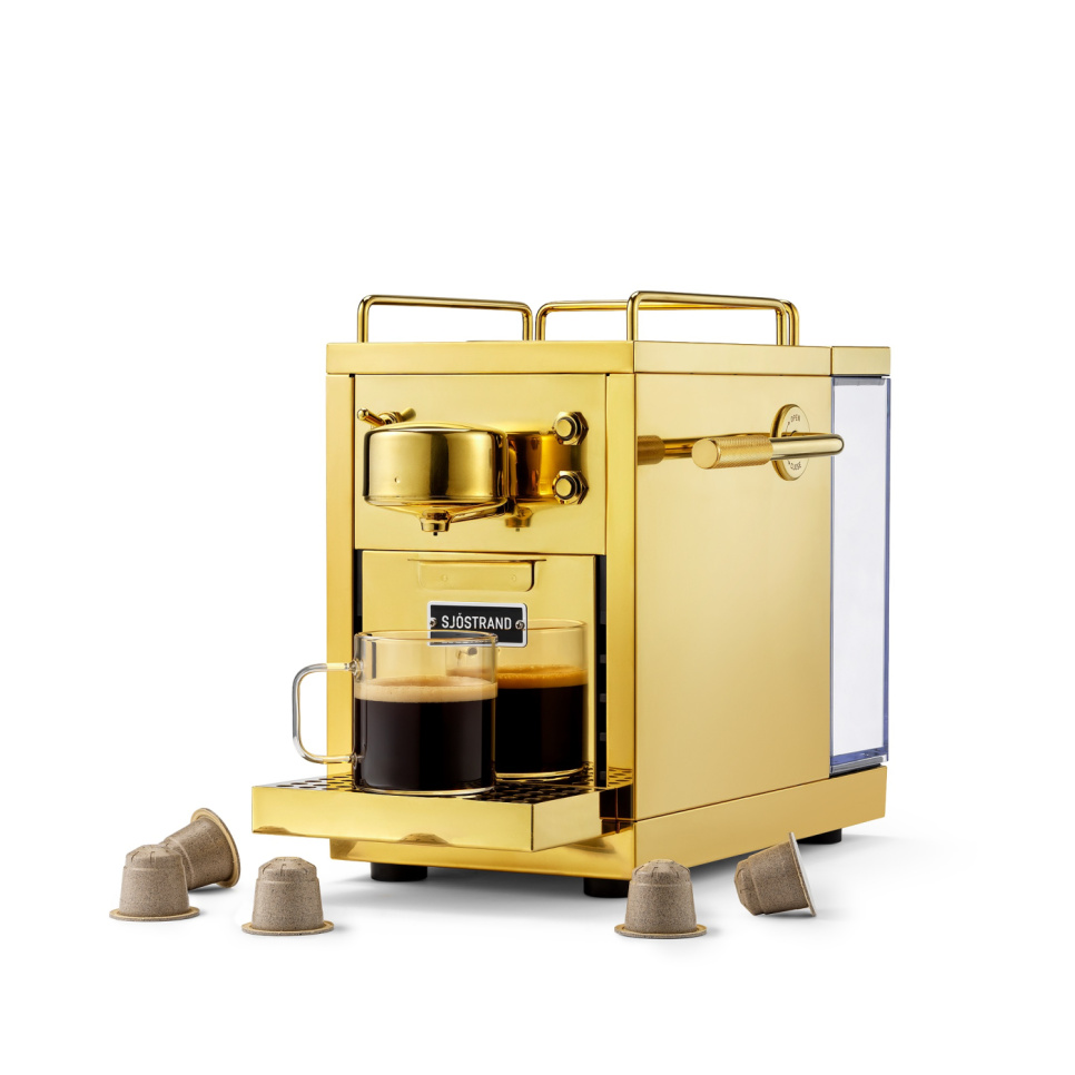 Kapselmaschine, Die Original Espresso-Kapselmaschine, Messing - Sjöstrand in der Gruppe Tee & Kaffee / Kaffee brühen / Kaffeemaschinen bei The Kitchen Lab (2237-31695)