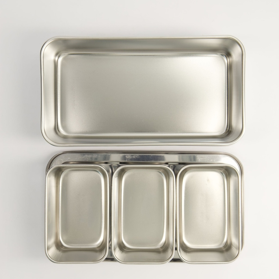 Japanische Miniboxen aus rostfreiem Stahl