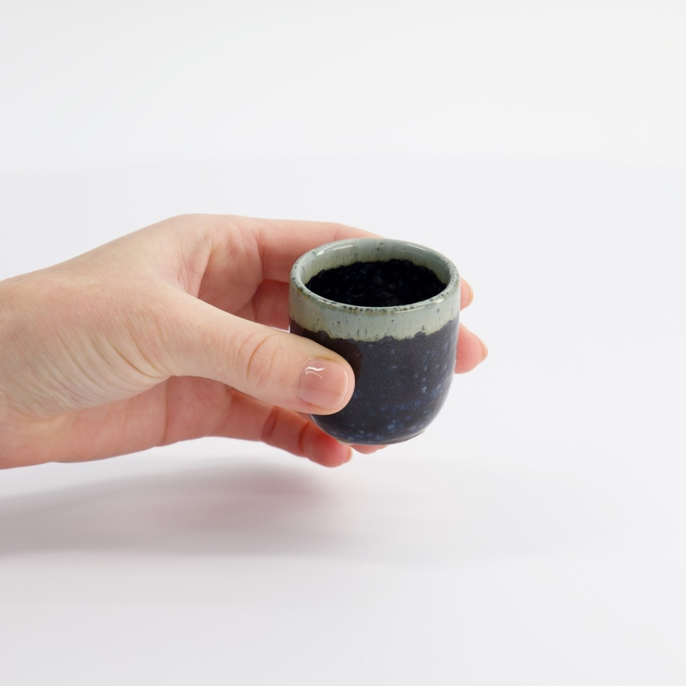 Choko, Tasse für Sake - Blau/Weiß