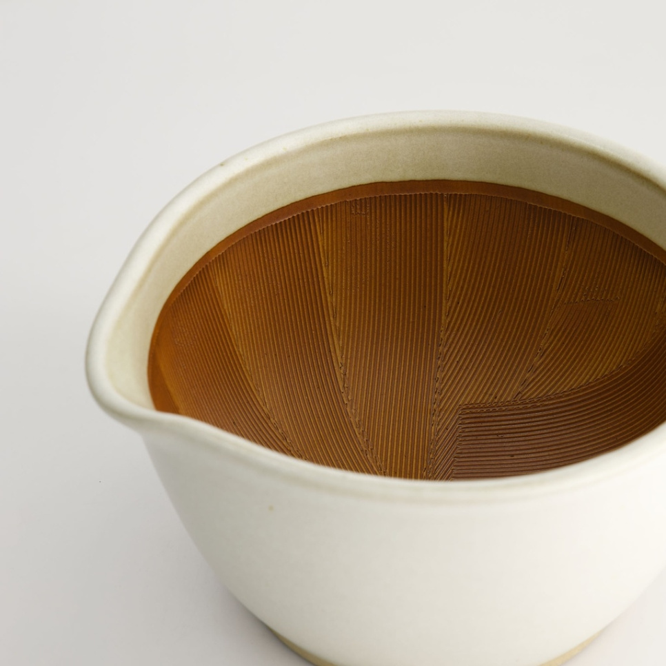 Japanischer Mörser, Suribachi, Weiß 15,5 cm