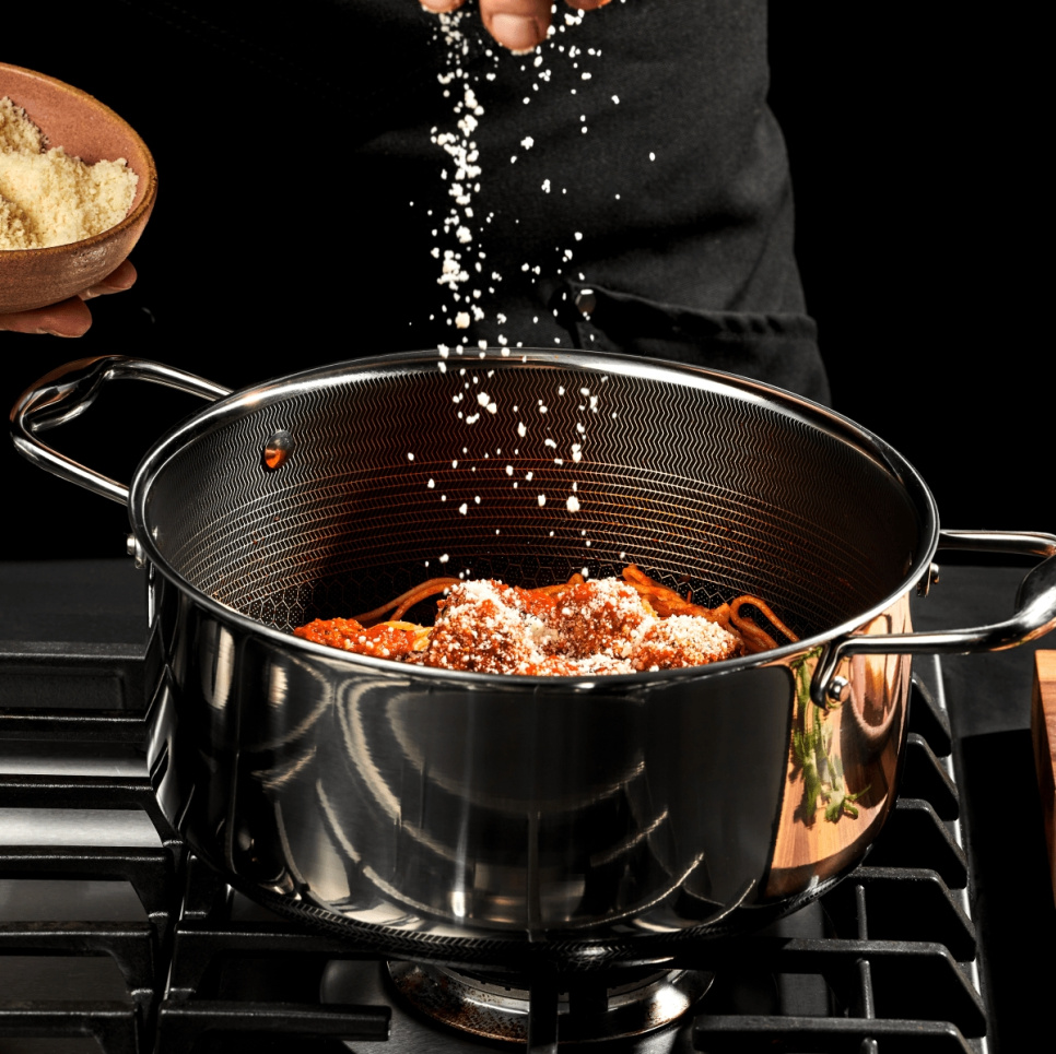 Edelstahltopf mit Deckel, antihaftbeschichtet, 4,7 L - Hexclad